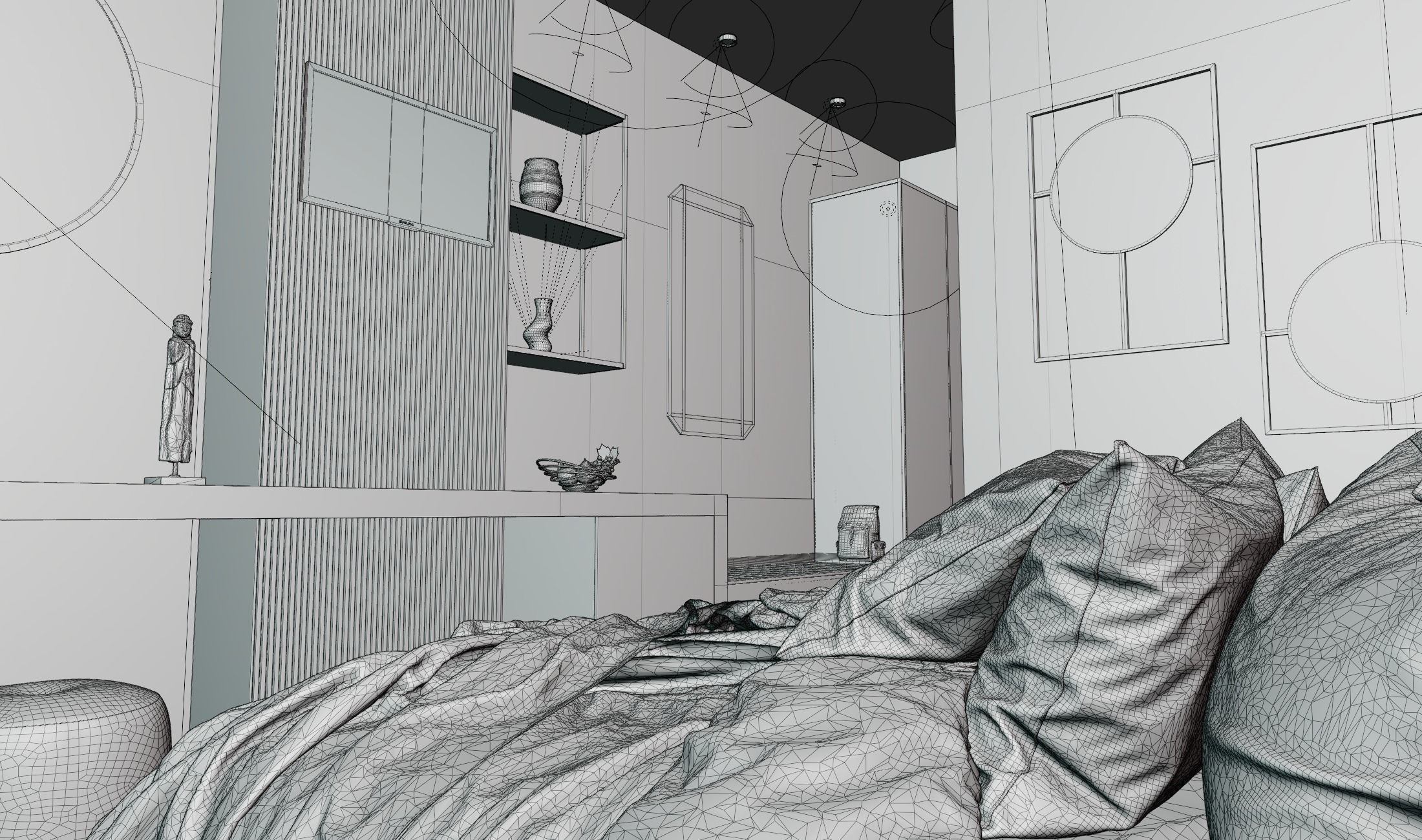 Modern Hotel Room 3D model_8