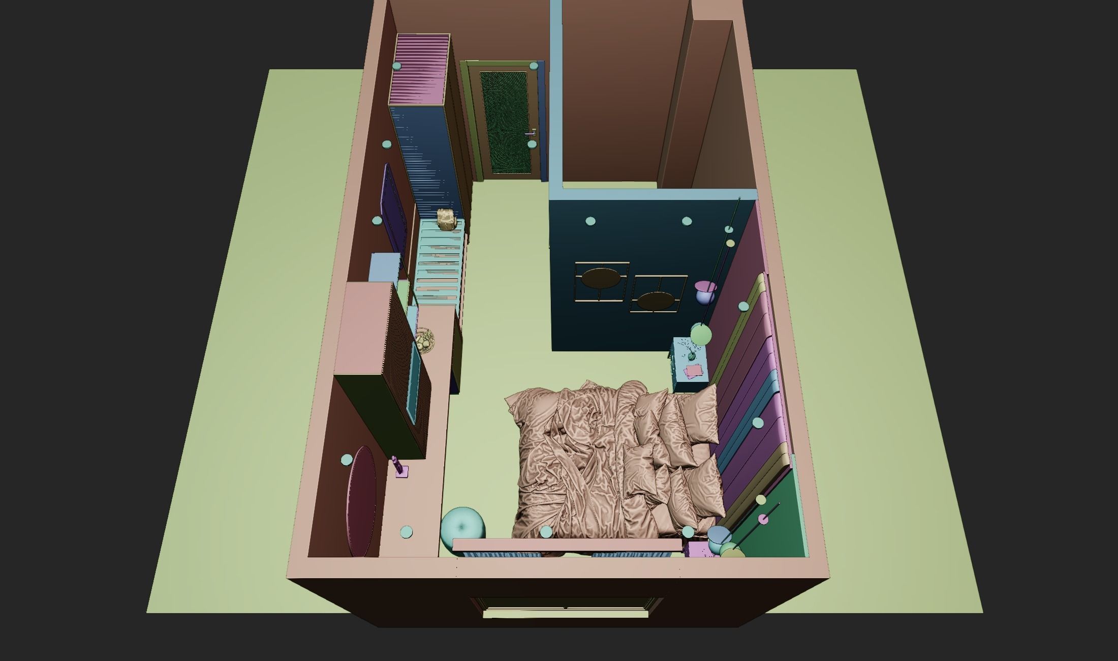 Modern Hotel Room 3D model_6