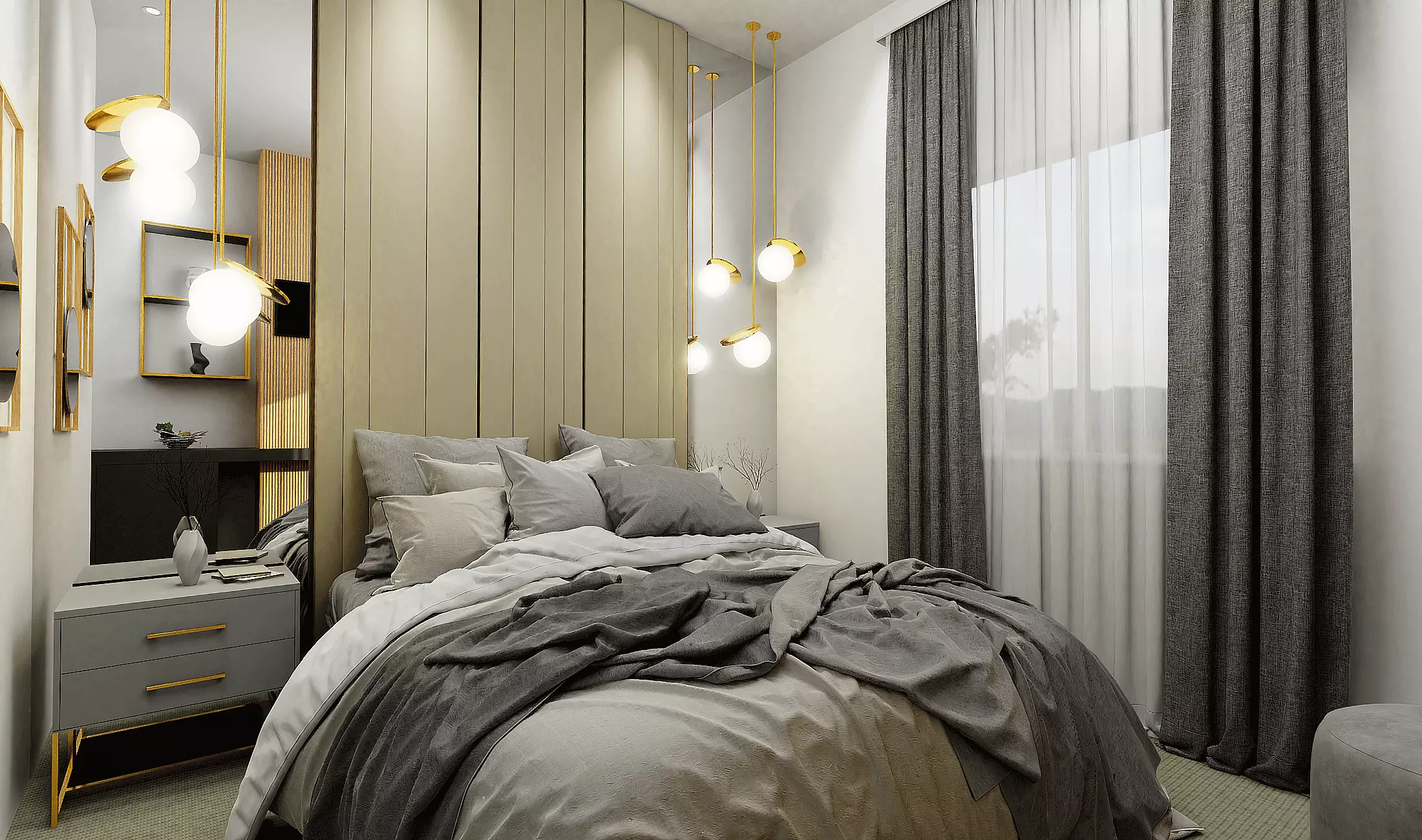 Modern Hotel Room 3D model_0