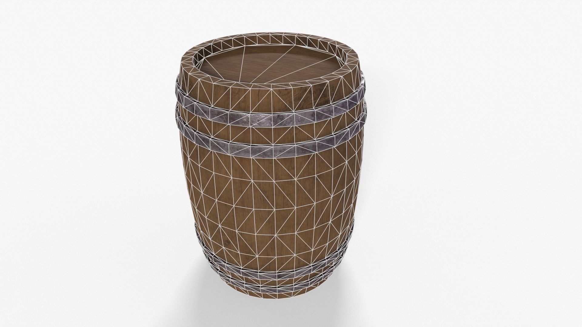 Wooden Barrel Pack Low-poly 3D model_11