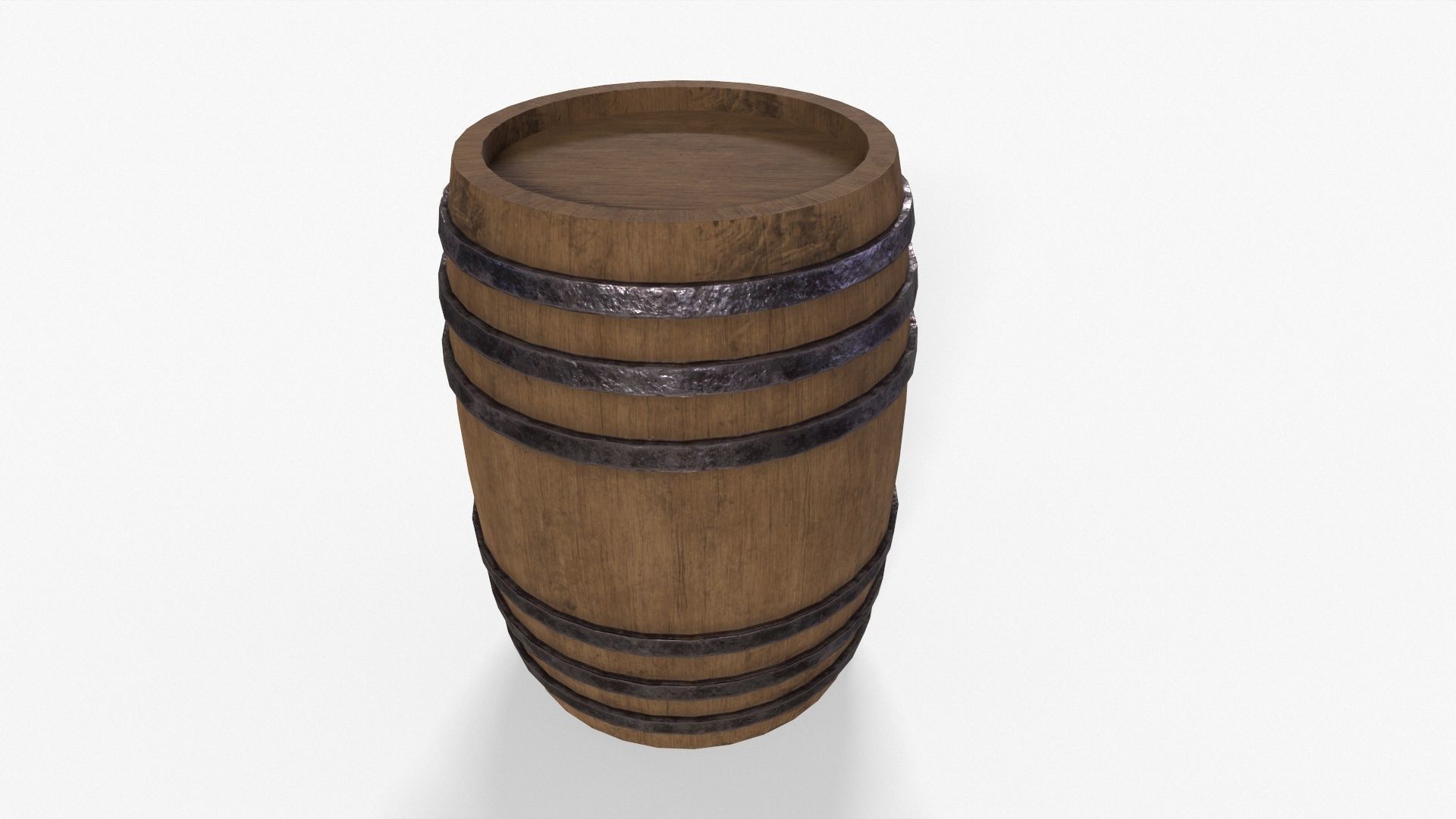 Wooden Barrel Pack Low-poly 3D model_14