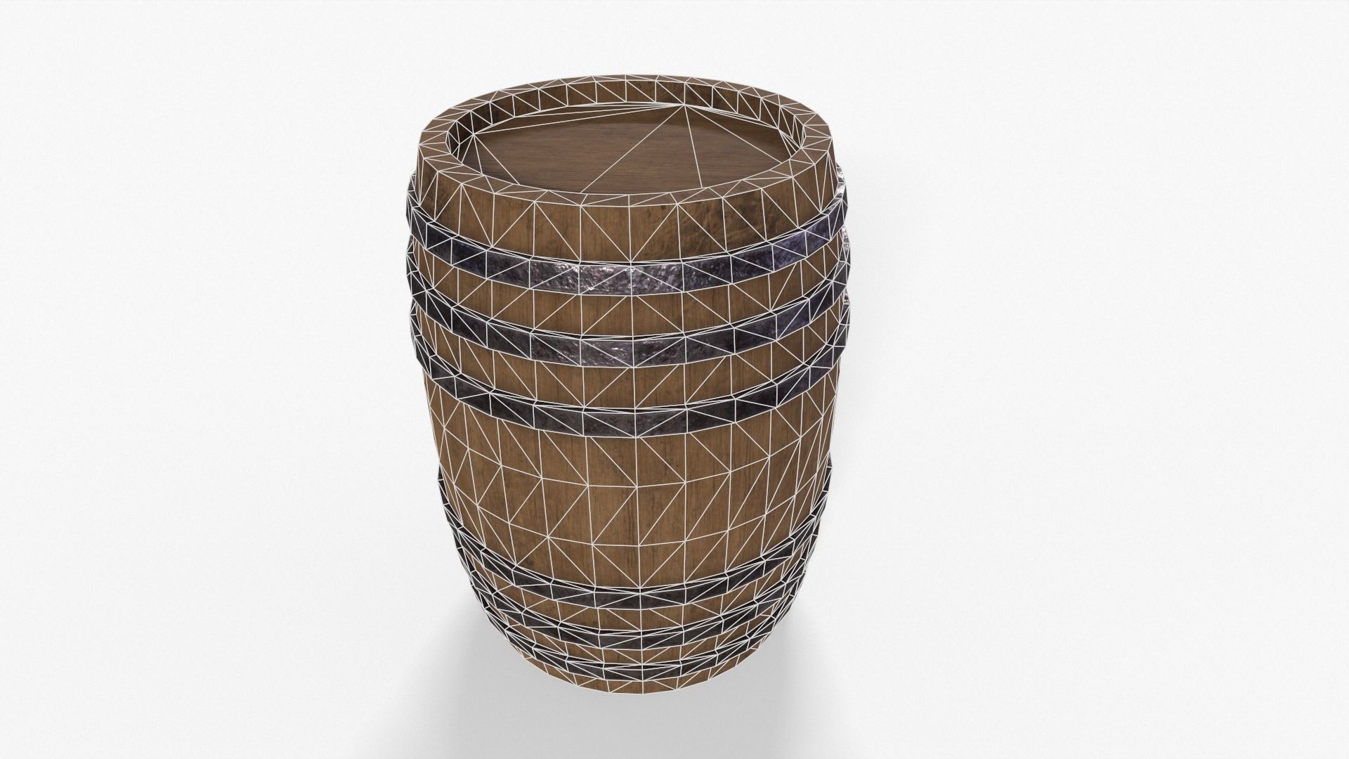 Wooden Barrel Pack Low-poly 3D model_15