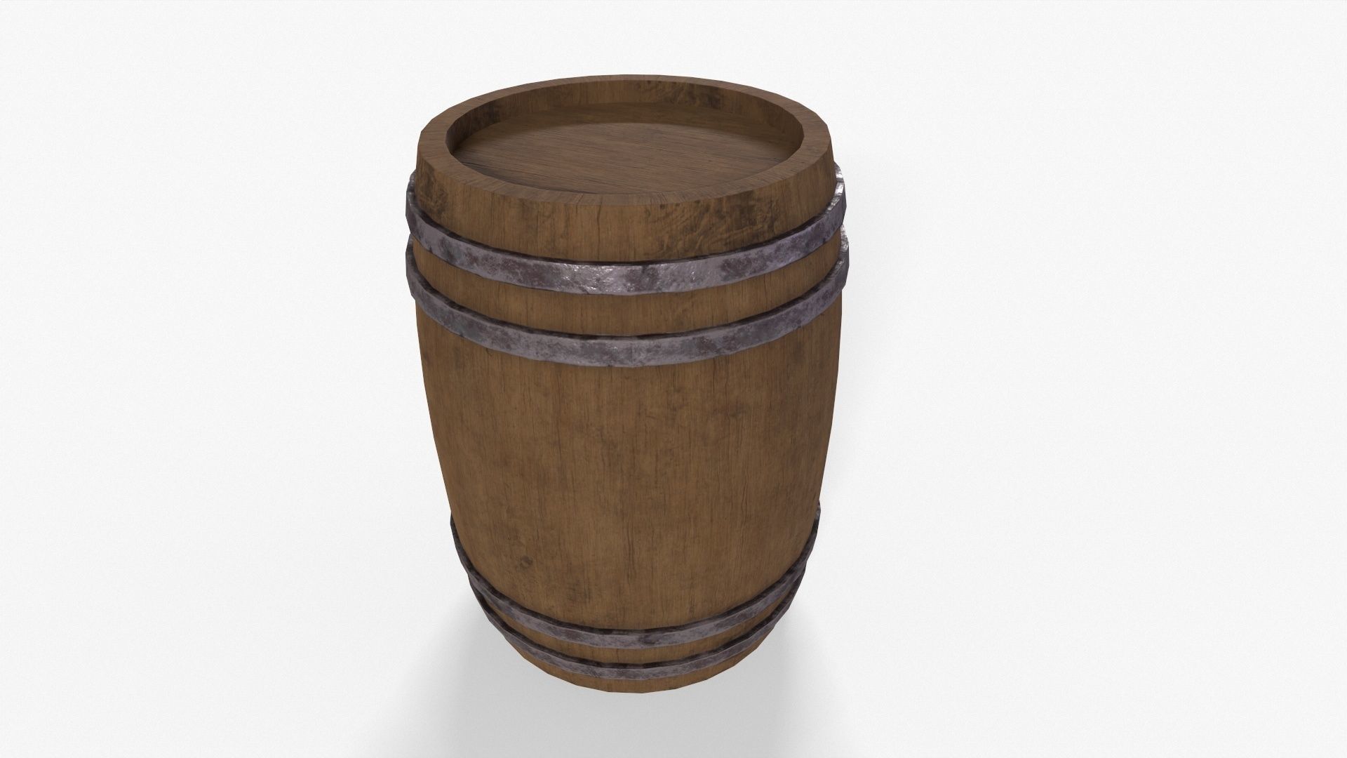 Wooden Barrel Pack Low-poly 3D model_10