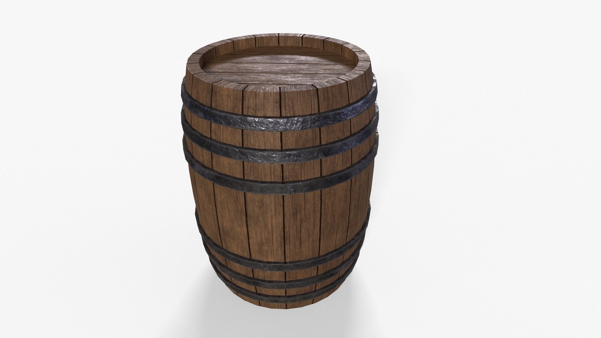 Wooden Barrel Pack Low-poly 3D model_12