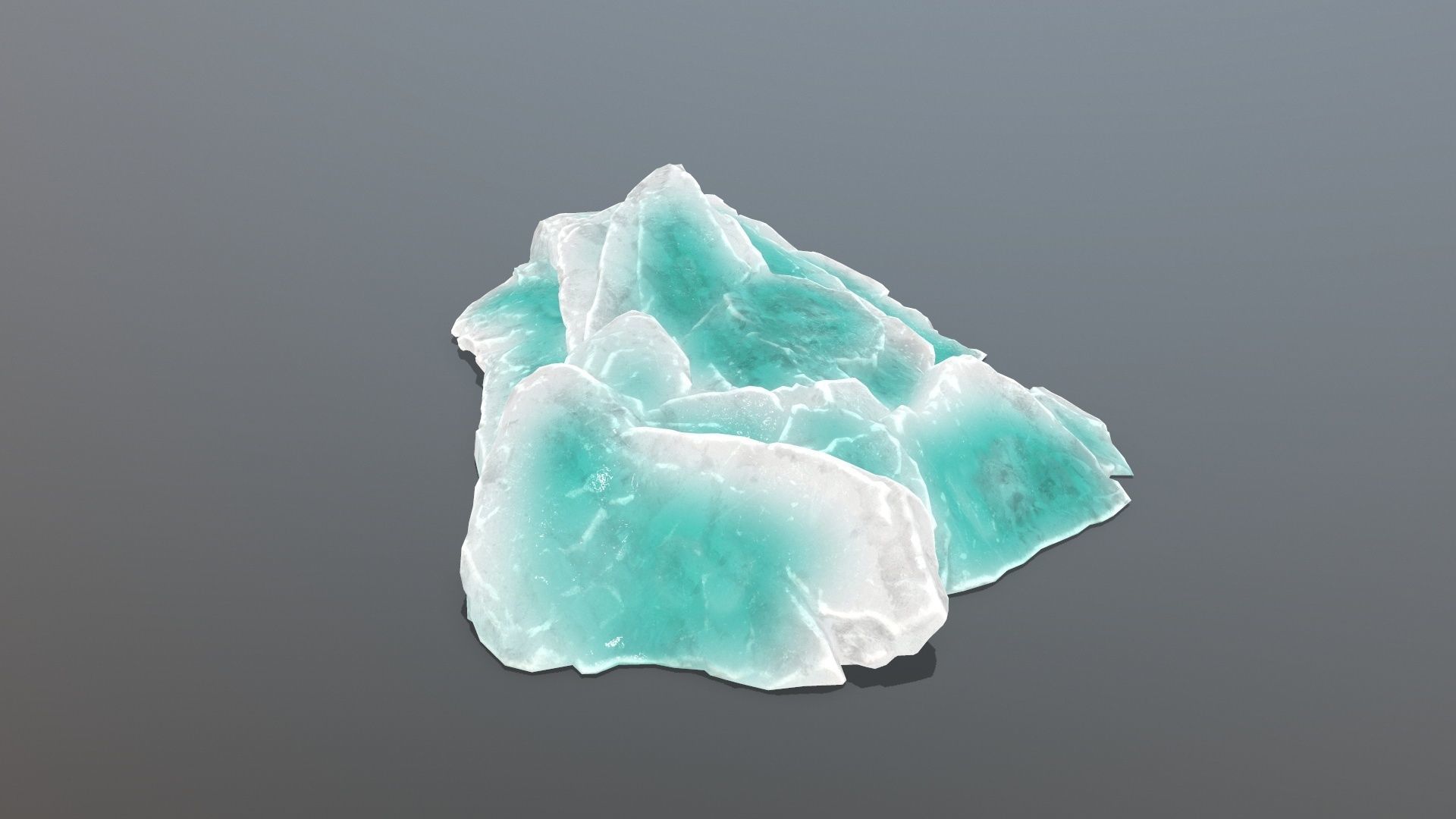 Ice Rock Set Low-poly 3D model_4