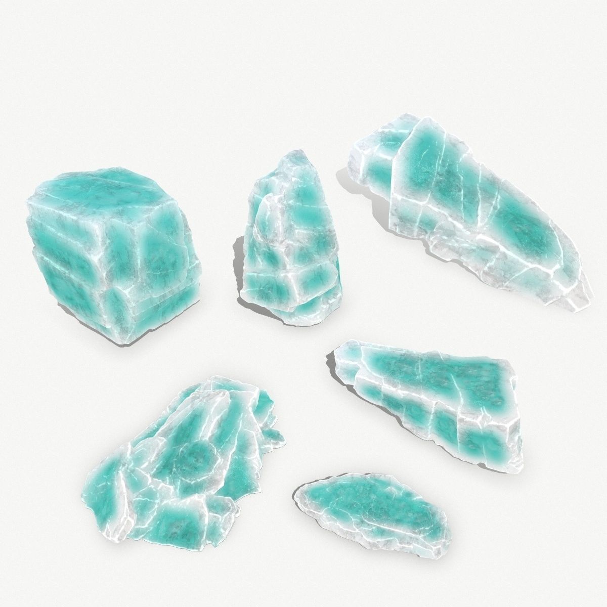 Ice Rock Set Low-poly 3D model_21