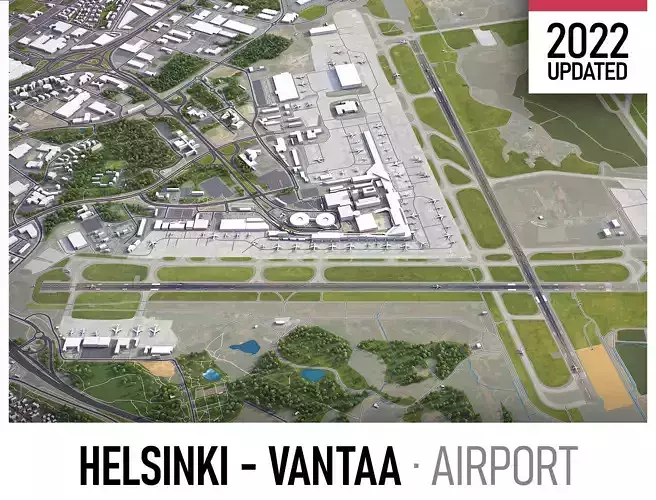 Helsinki Airport Low-poly 3D model