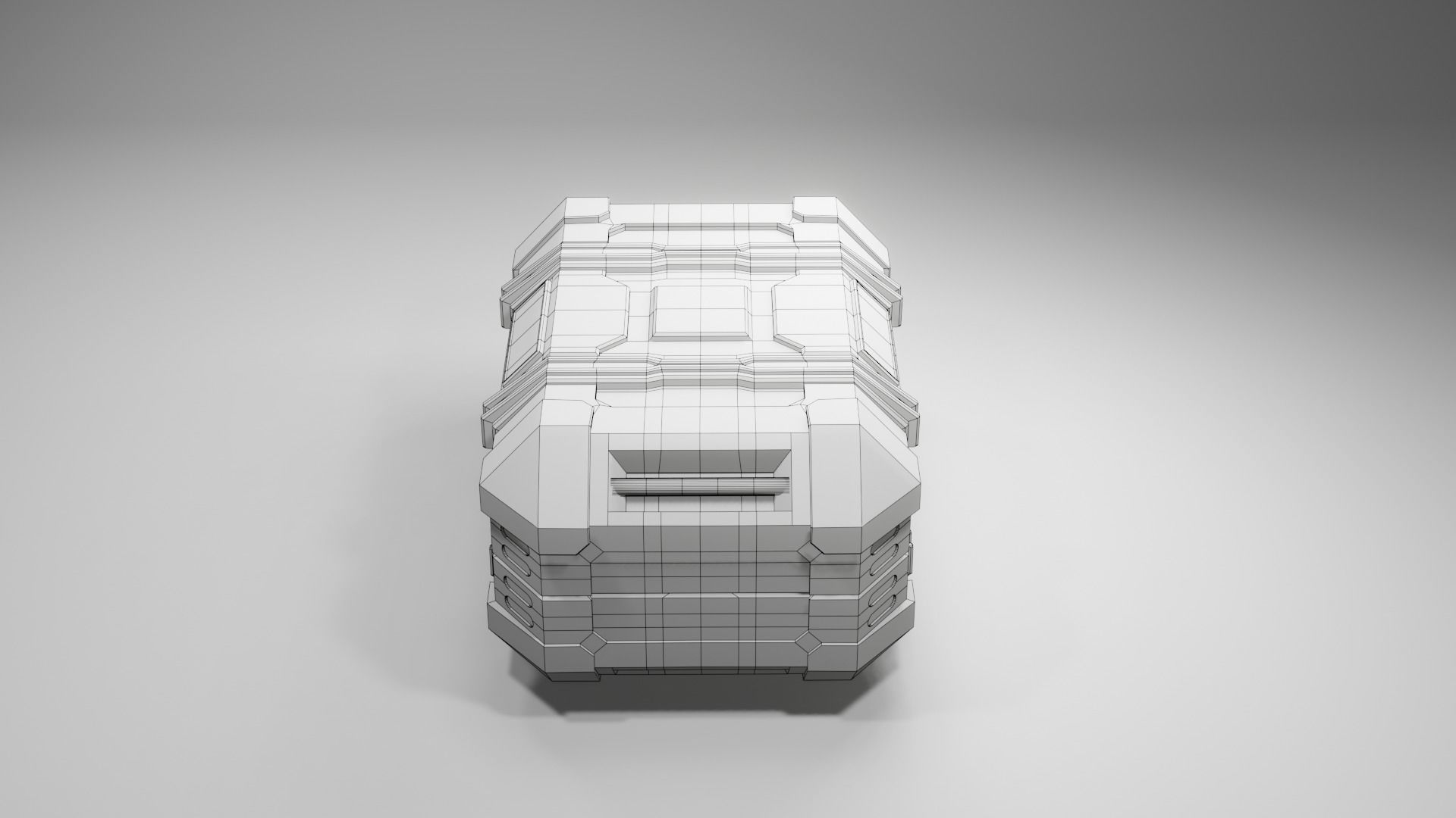 Sci-fi Crate with Surface Scratches Low-poly 3D model_9