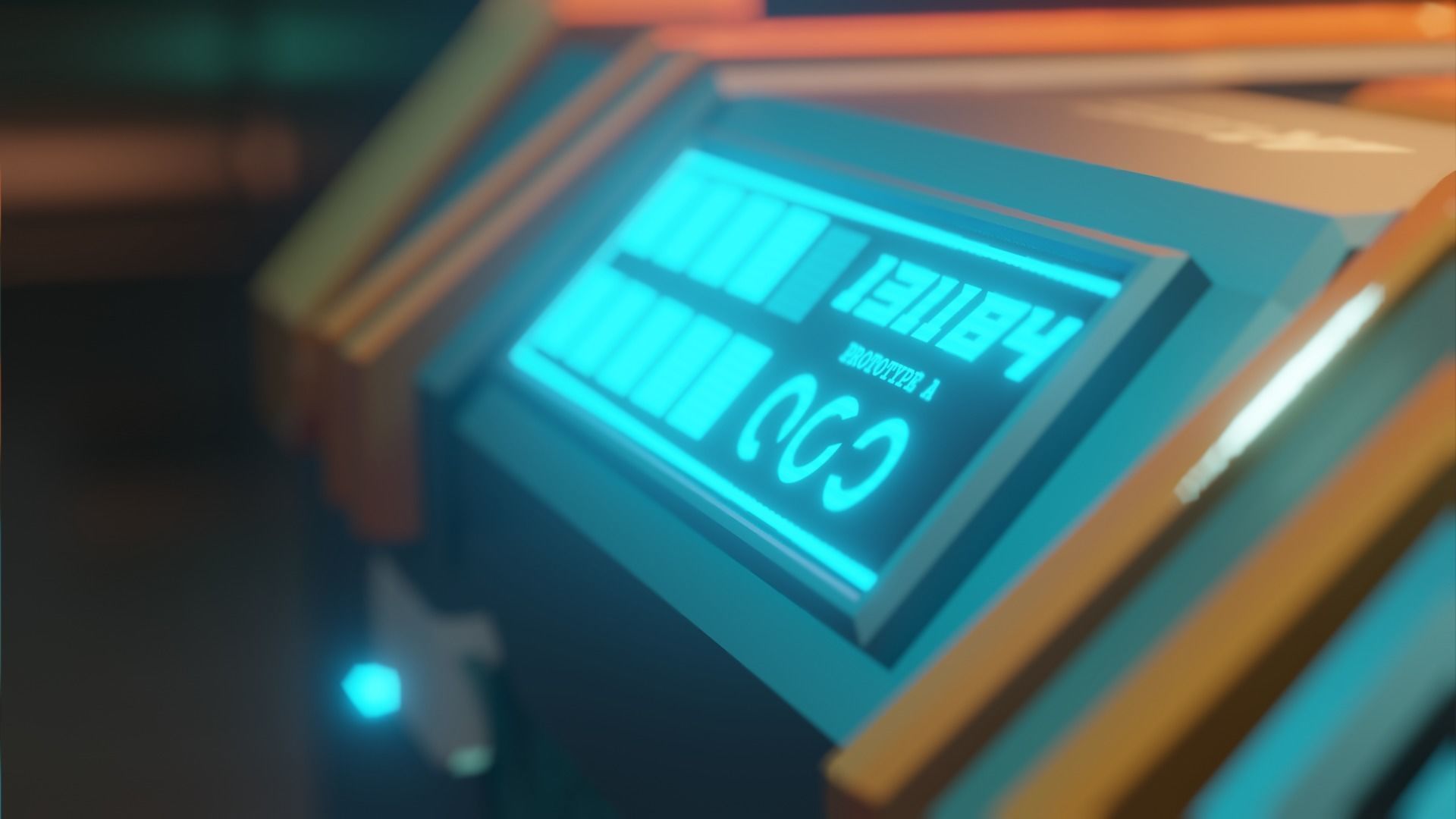 Sci-fi Crate with Surface Scratches Low-poly 3D model_6