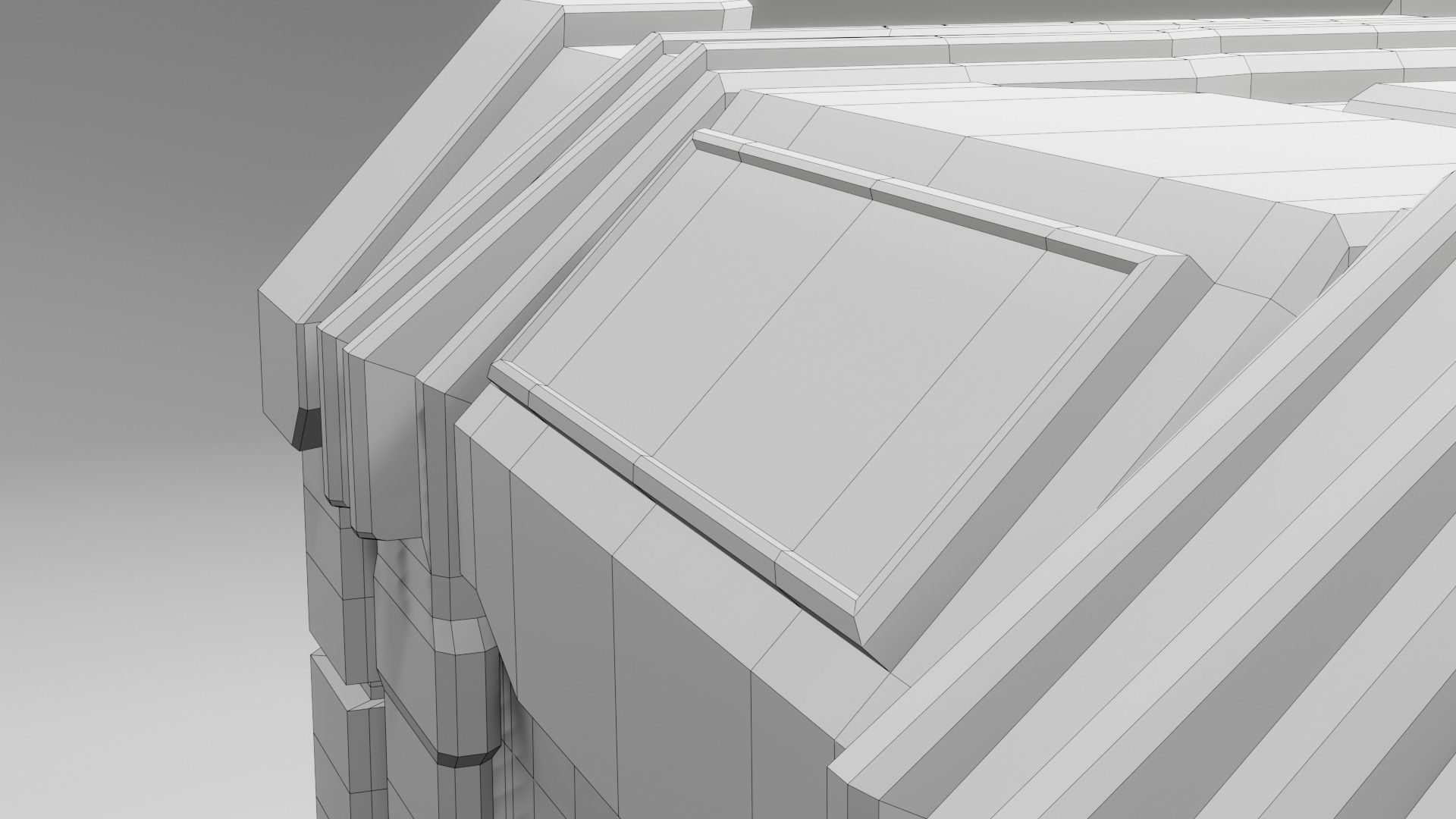 Sci-fi Crate with Surface Scratches Low-poly 3D model_14