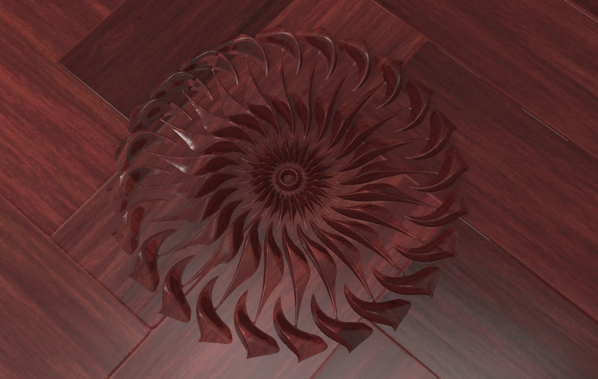 Floral Wood Carving for Furniture - 16 3D model_1