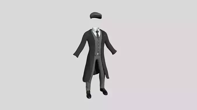 Gentleman Outfit 01 Dark Gray - Character Design Fashion Low-poly 3D model