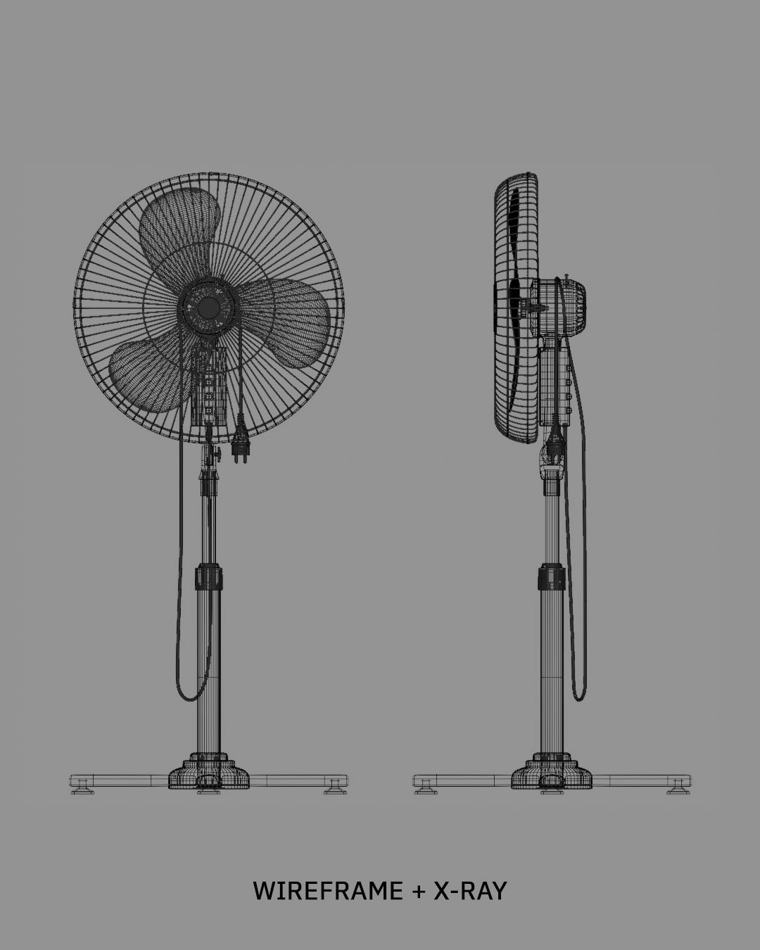Multicolor Floor Fan 3D model_10