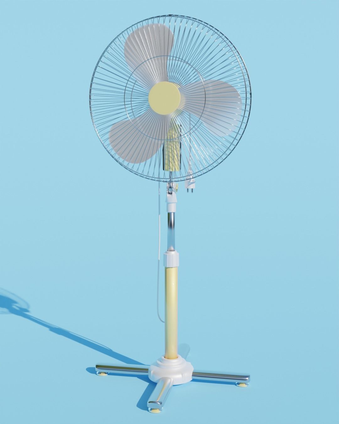 Multicolor Floor Fan 3D model_3