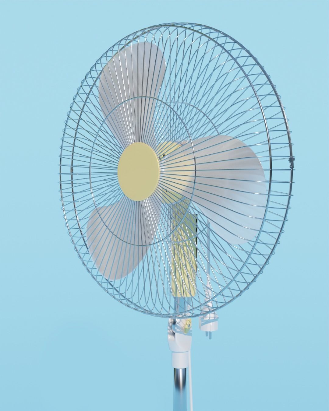 Multicolor Floor Fan 3D model_2