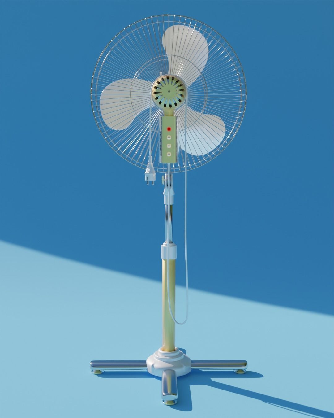 Multicolor Floor Fan 3D model_5