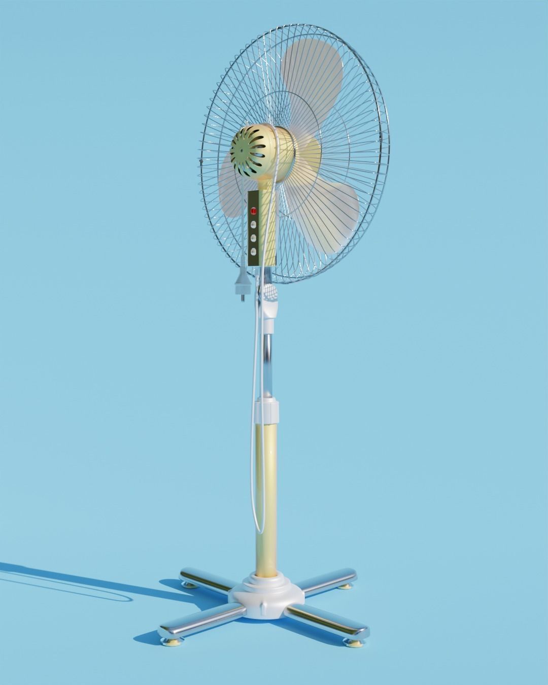 Multicolor Floor Fan 3D model_6