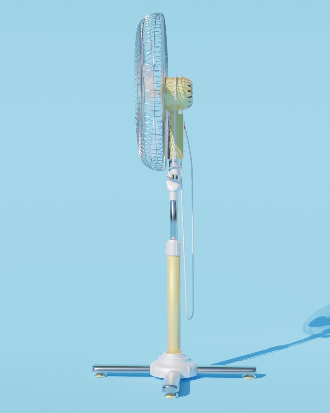 Multicolor Floor Fan 3D model_4