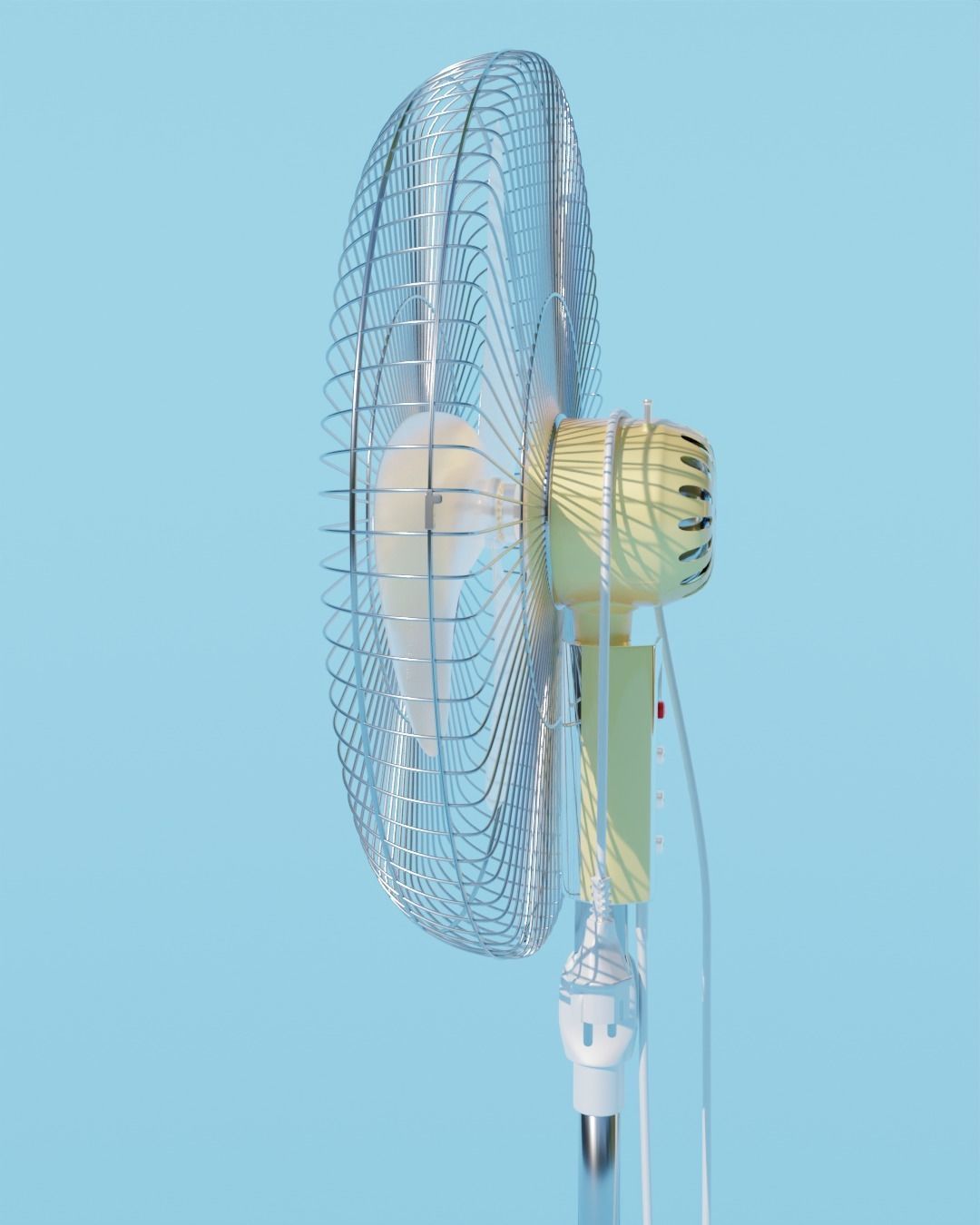 Multicolor Floor Fan 3D model_1