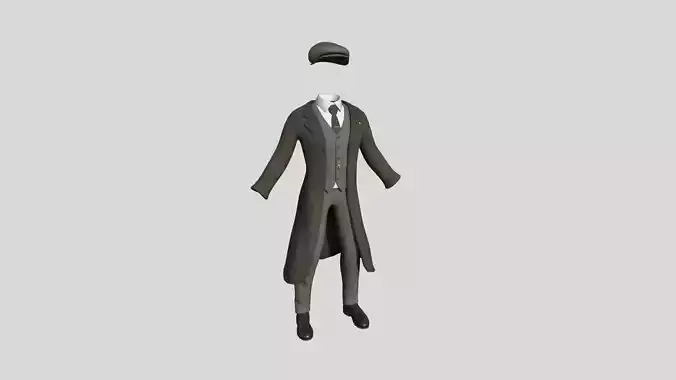 Gentleman Outfit 02 Brown - Character Design Fashion Low-poly 3D model