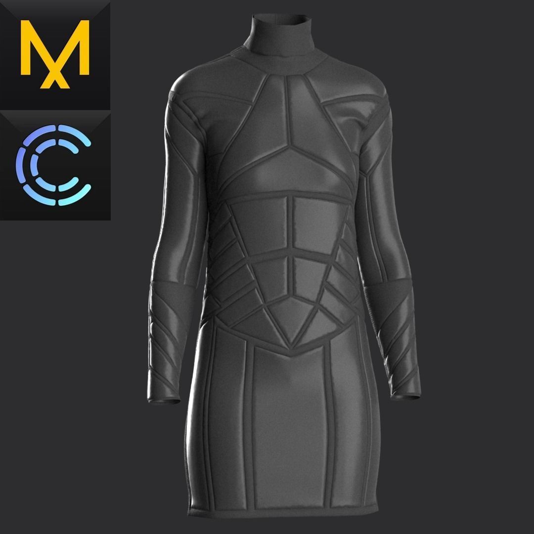 New concern Marvelous Clo3D Dress CyberPunk 3D model_1
