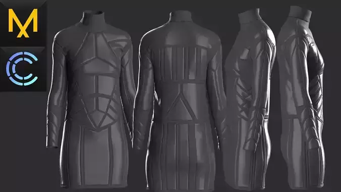 New concern Marvelous Clo3D Dress CyberPunk 3D model