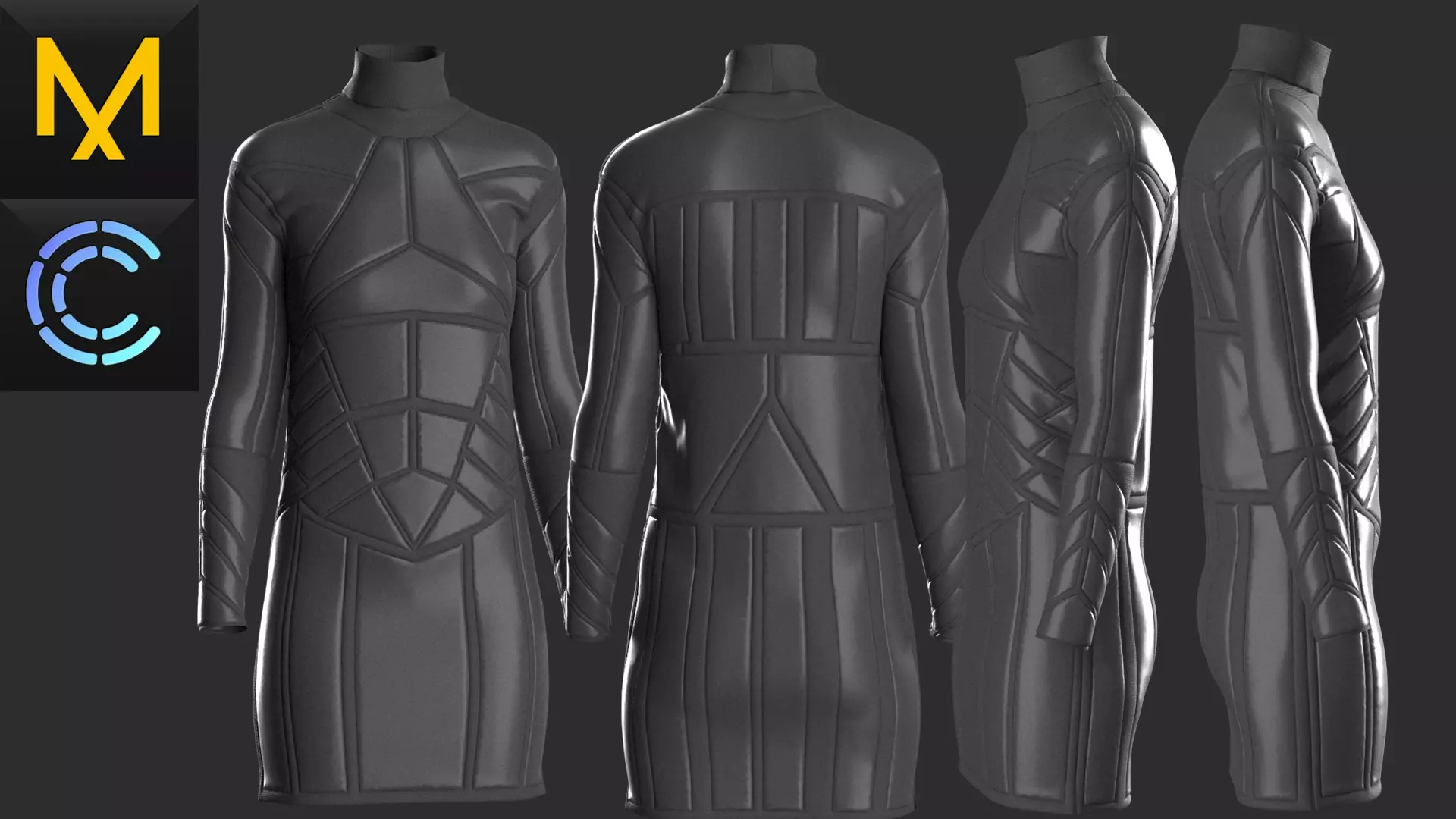 New concern Marvelous Clo3D Dress CyberPunk 3D model_0