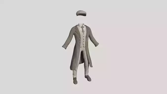 Gentleman Outfit 05 Light Brown - Character Design Fashion Low-poly 3D model