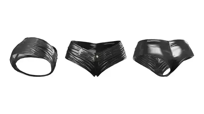 Shiny Latex Mini Shorts Low-poly 3D model