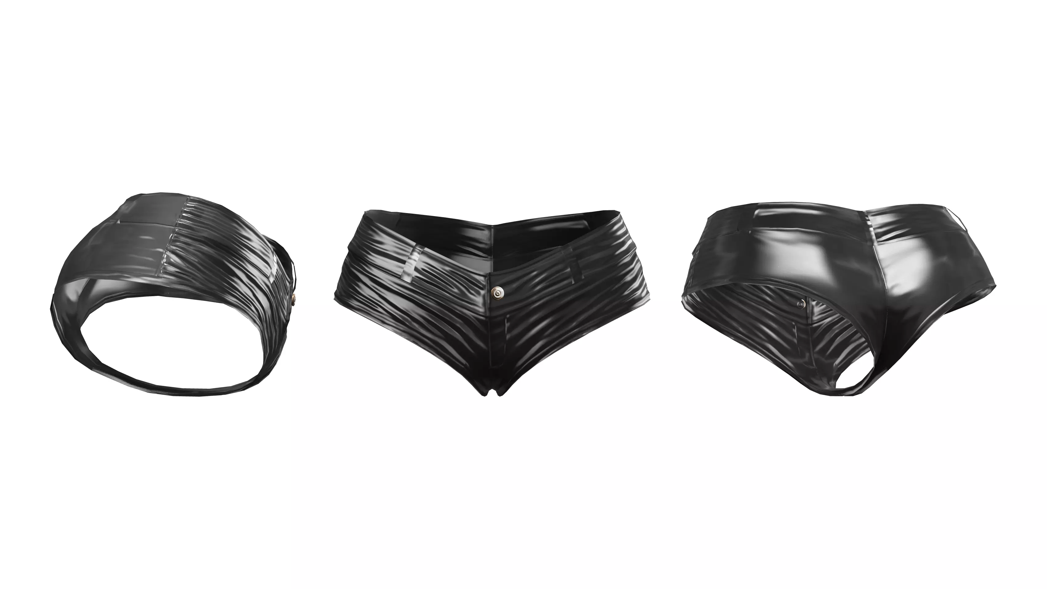 Shiny Latex Mini Shorts Low-poly 3D model