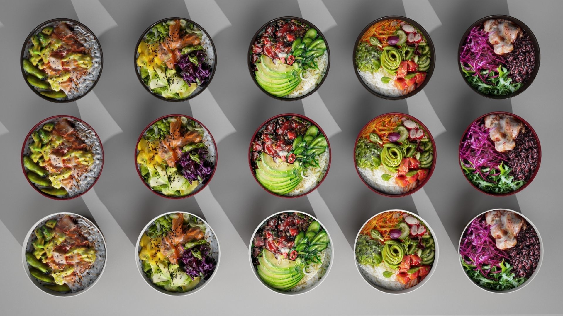 Hawaiian Poke Bowl  Low-poly 3D model_3