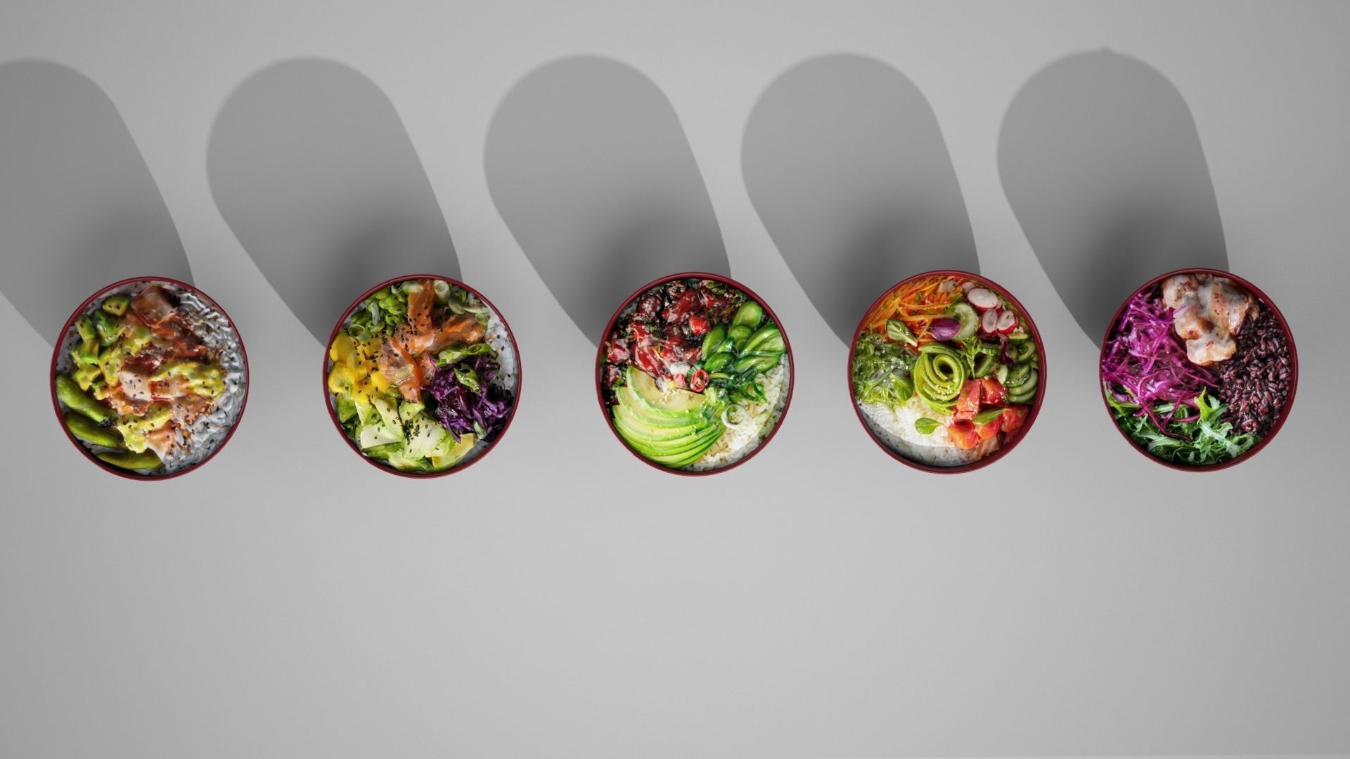 Hawaiian Poke Bowl  Low-poly 3D model_4