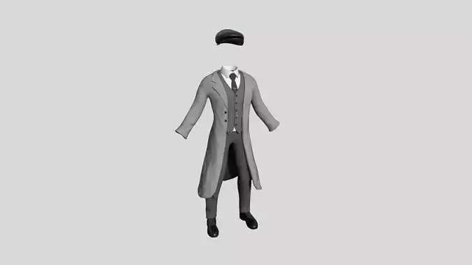 Gentleman Outfit 07 - Light Gray - Character Design Fashion Low-poly 3D model