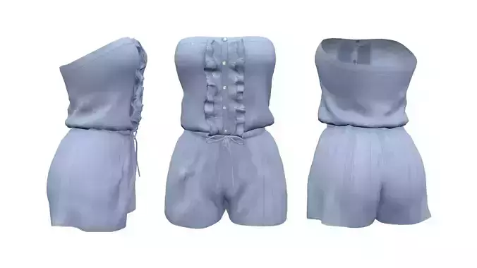 Strapless Romper Suit Low-poly 3D model