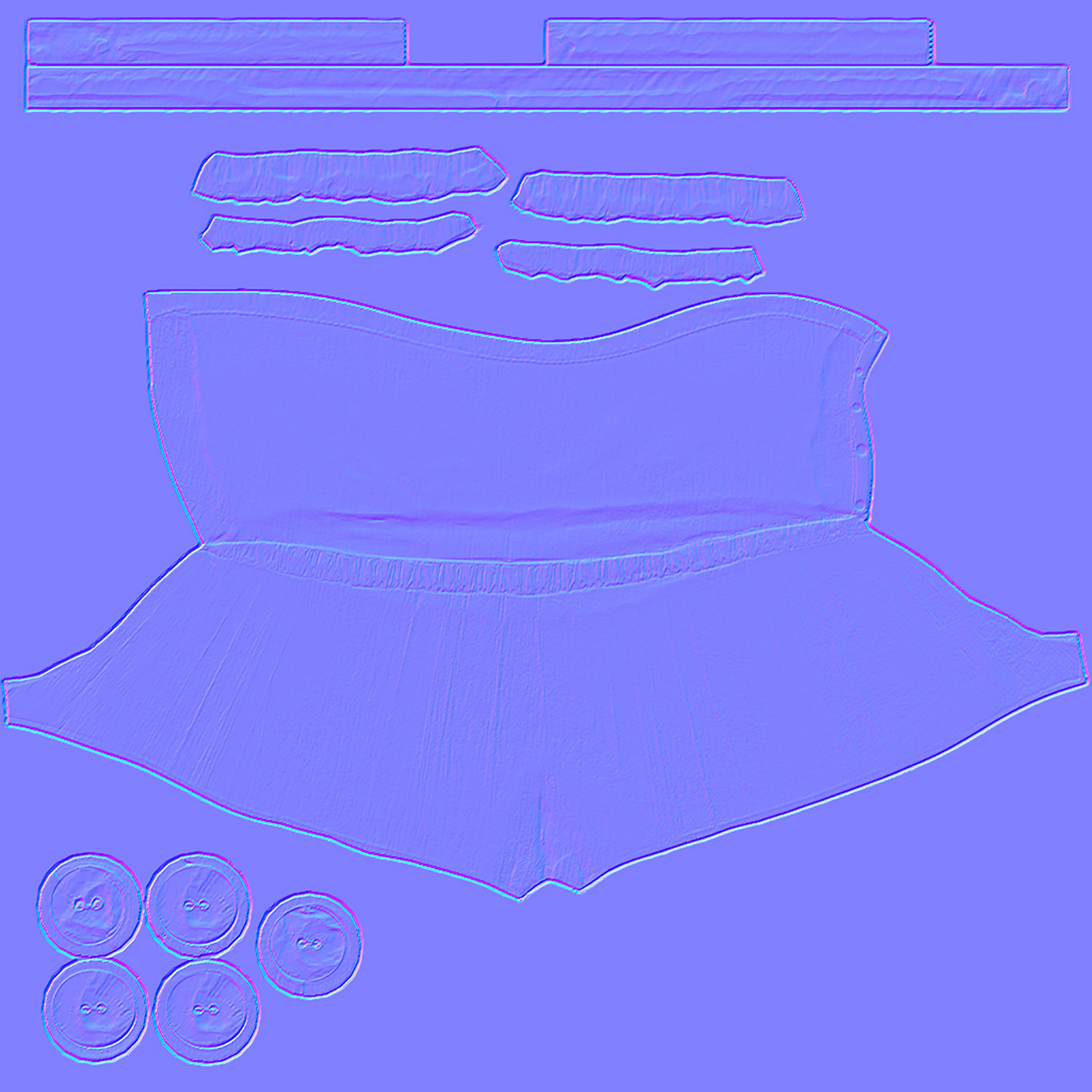 Strapless Romper Suit Low-poly 3D model_20