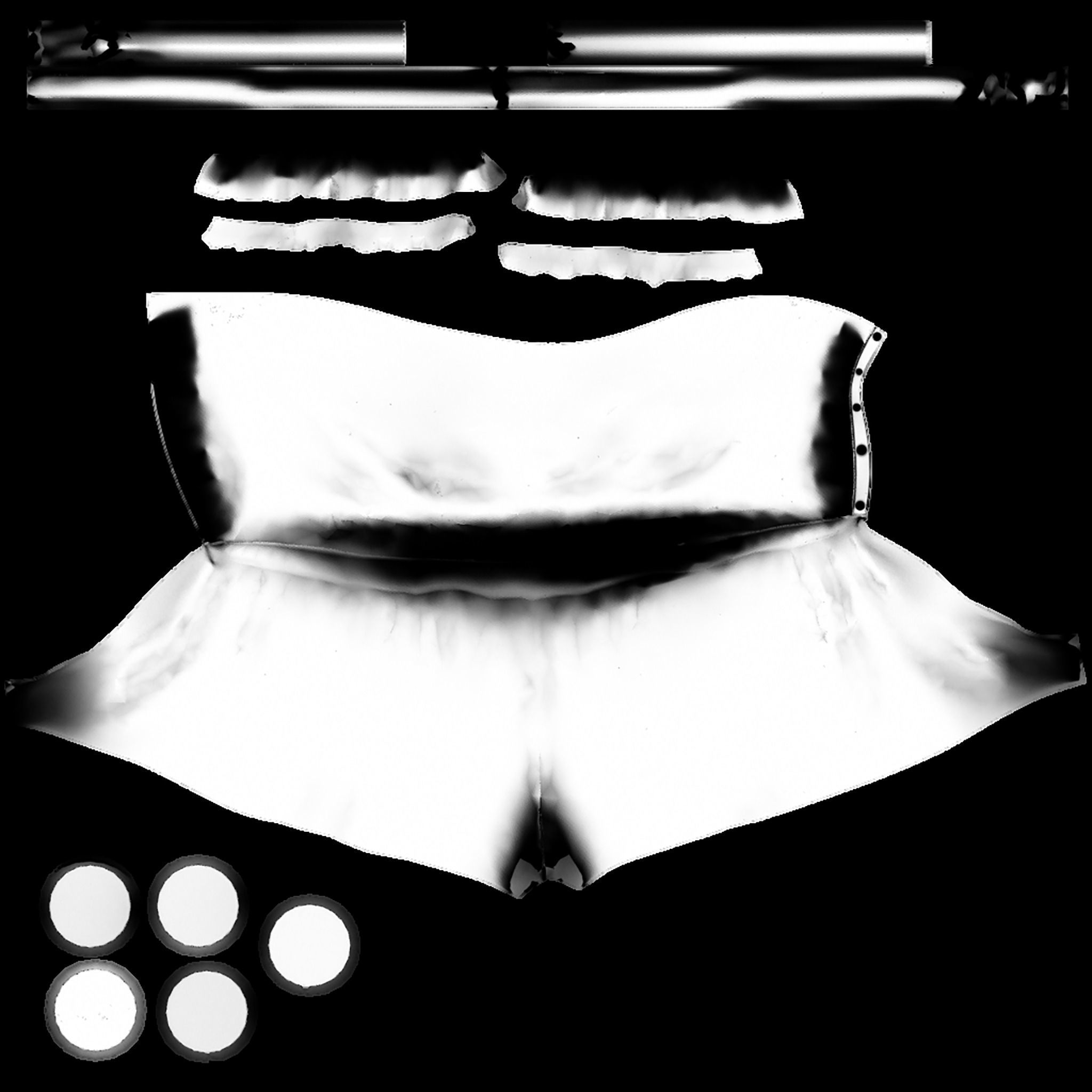 Strapless Romper Suit Low-poly 3D model_22