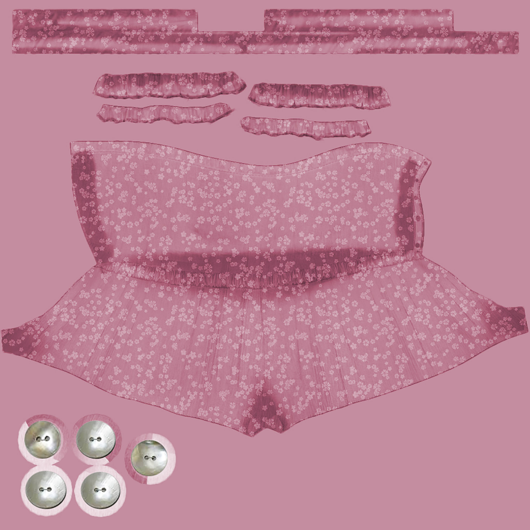 Strapless Romper Suit Low-poly 3D model_18