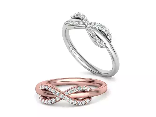 Infinity Diamond Ring Endless Ring Wedding Ring 3dmodel 3D print model