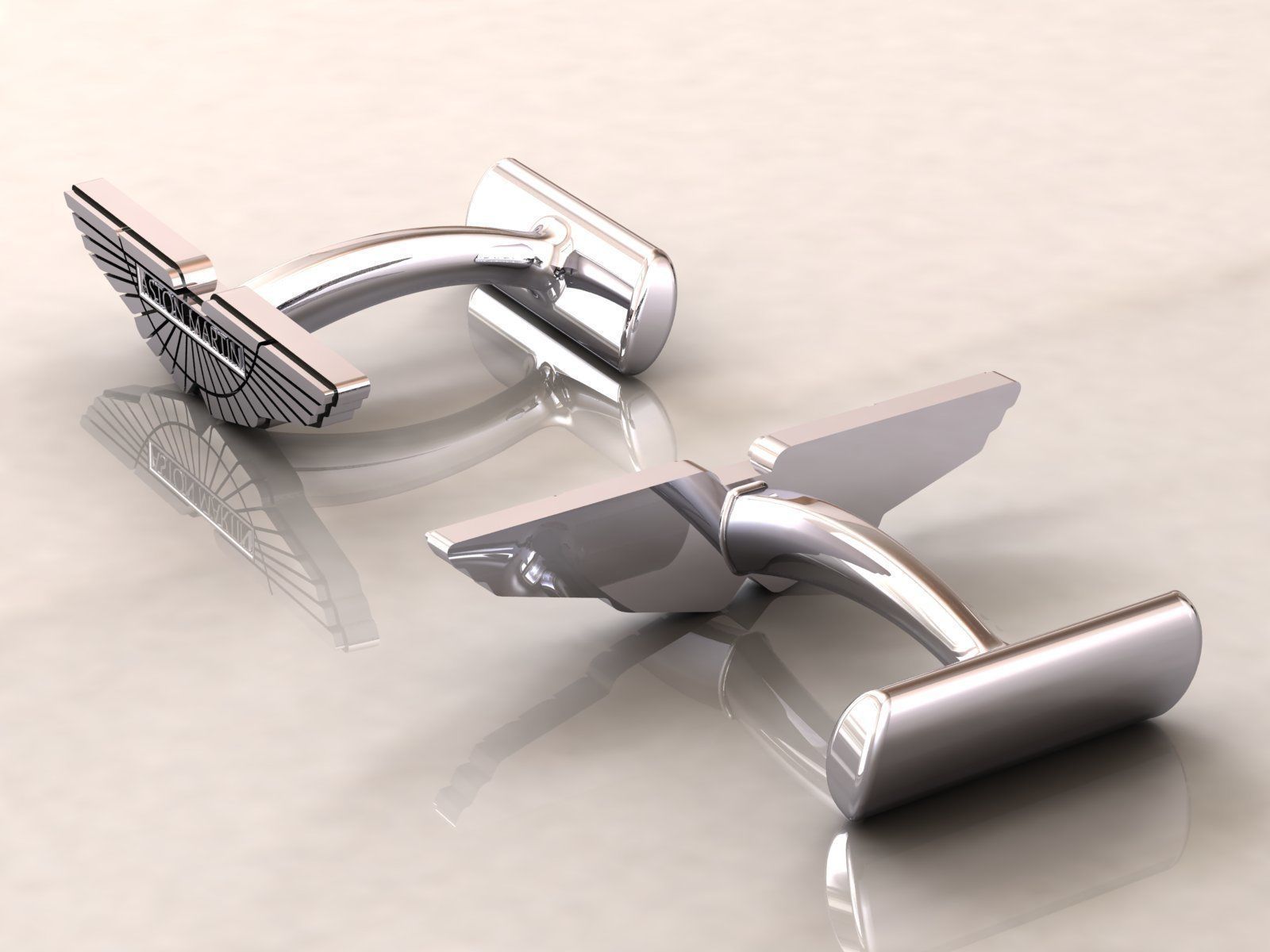 Cufflinks Aston Martin 3D print model_4