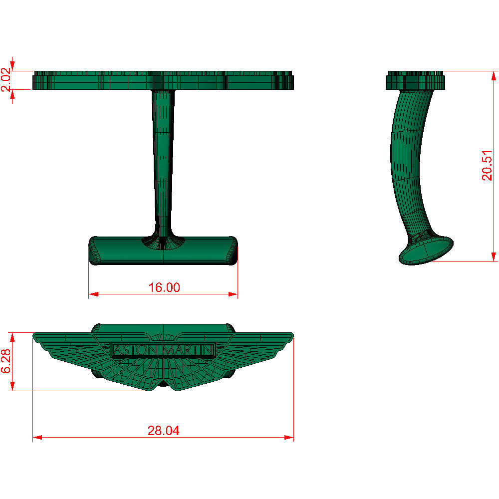 Cufflinks Aston Martin 3D print model_5
