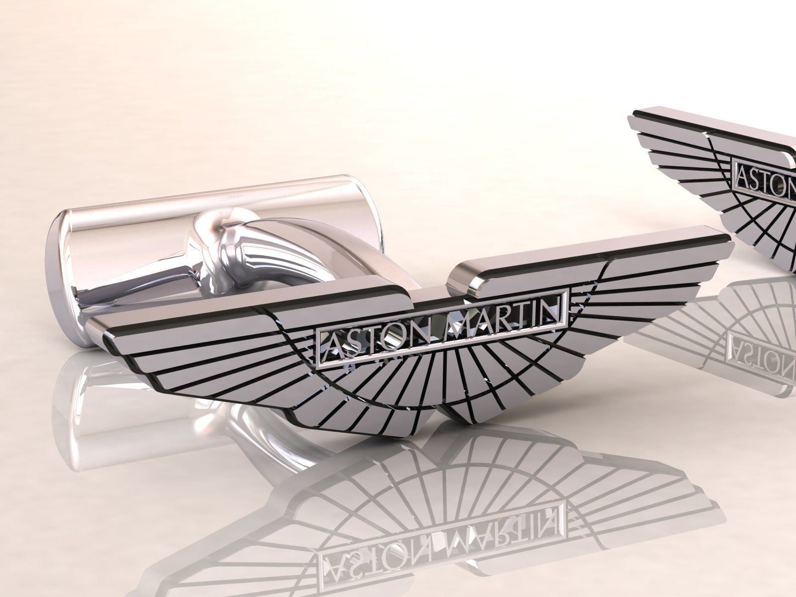 Cufflinks Aston Martin 3D print model_1