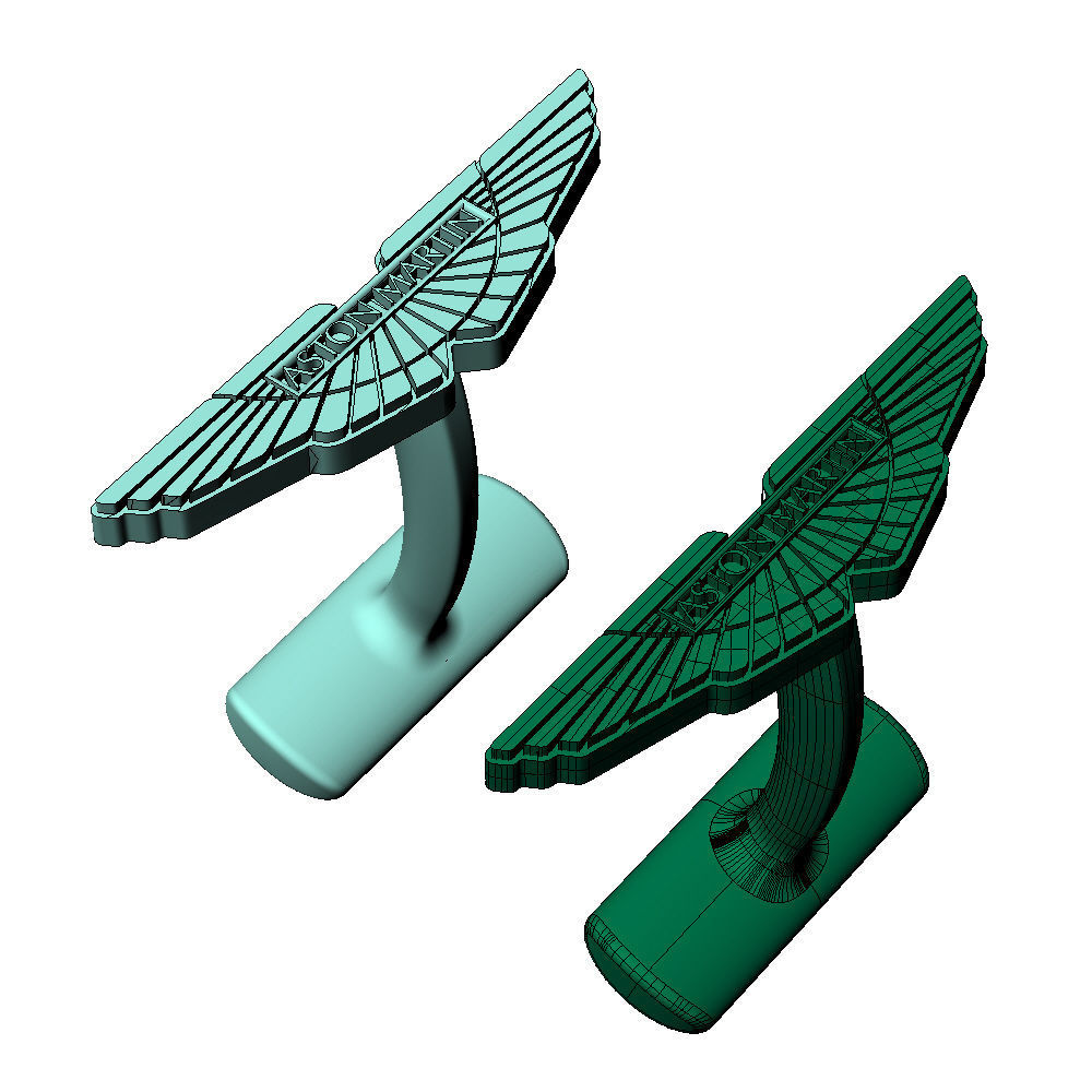 Cufflinks Aston Martin 3D print model_6