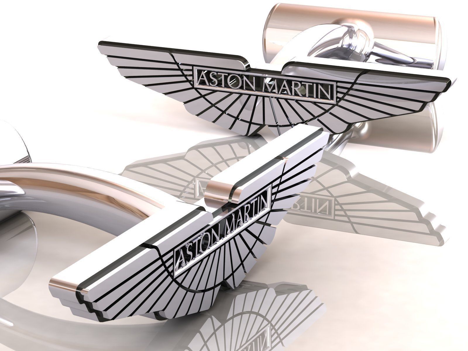 Cufflinks Aston Martin 3D print model_2