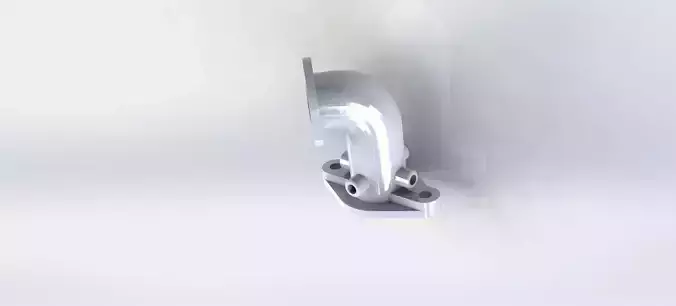 pipe 3d model stainless steel on wall