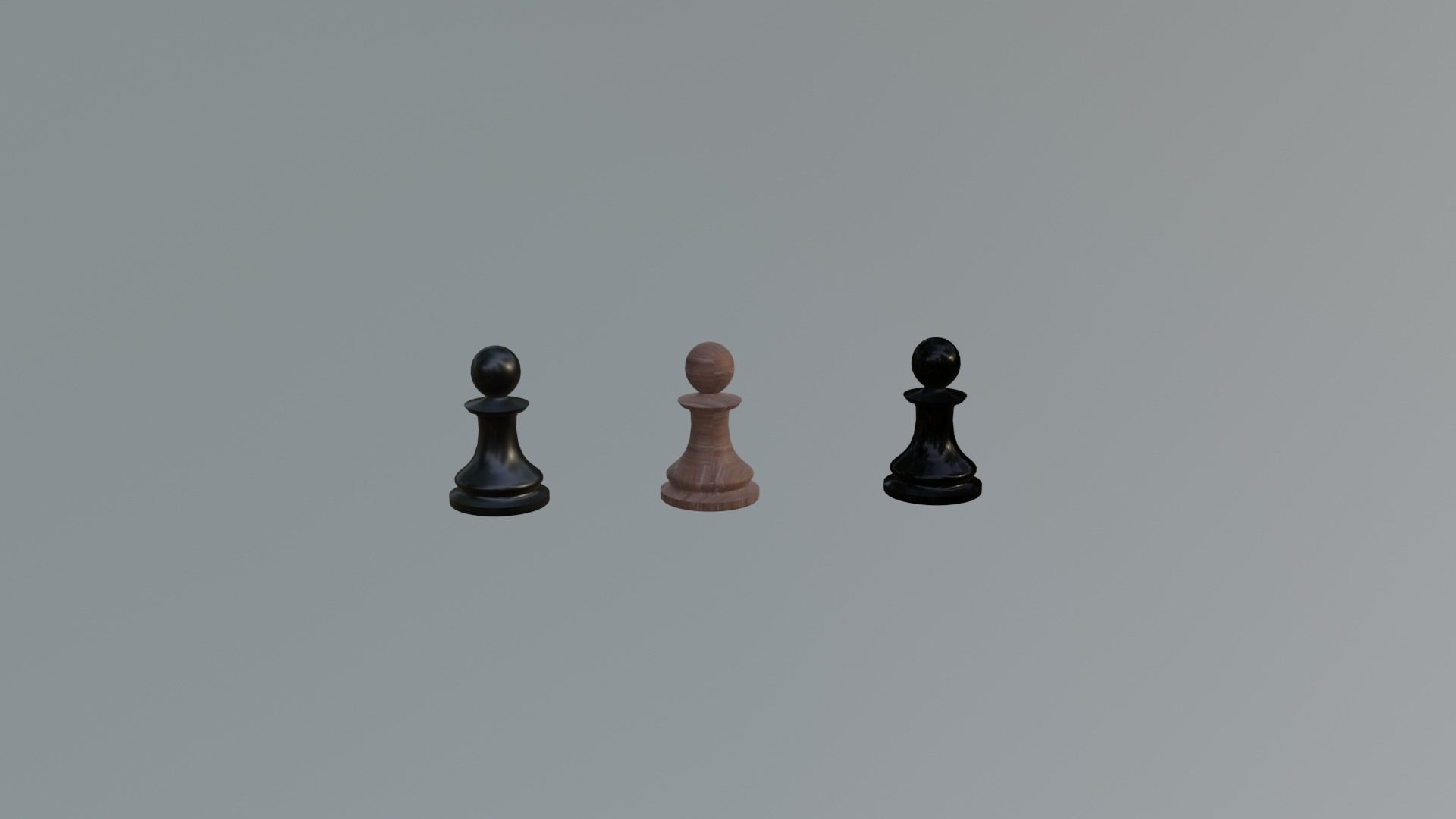 Chess set- 3 different textures Low-poly 3D model_4