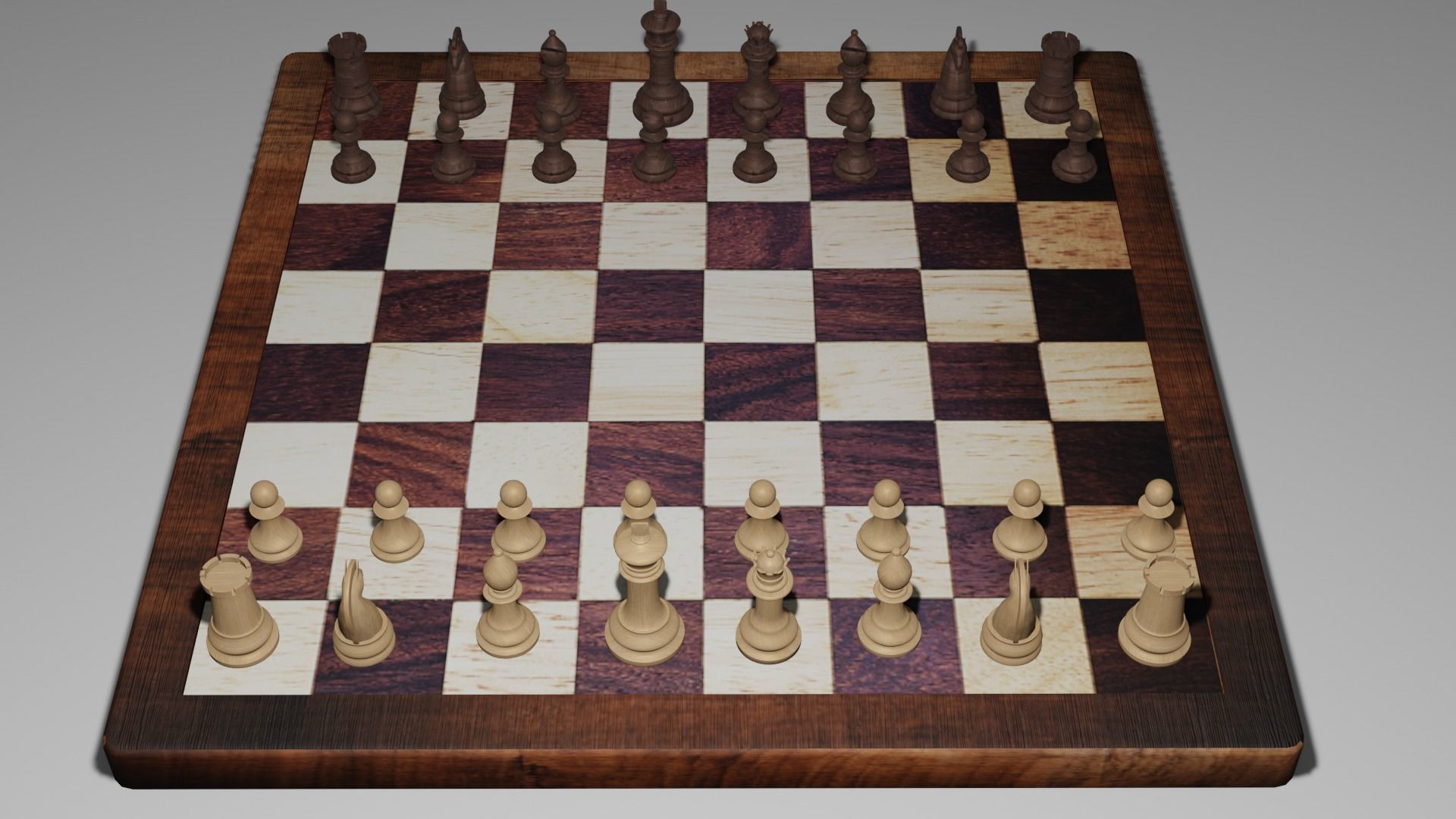 Chess set- 3 different textures Low-poly 3D model_10