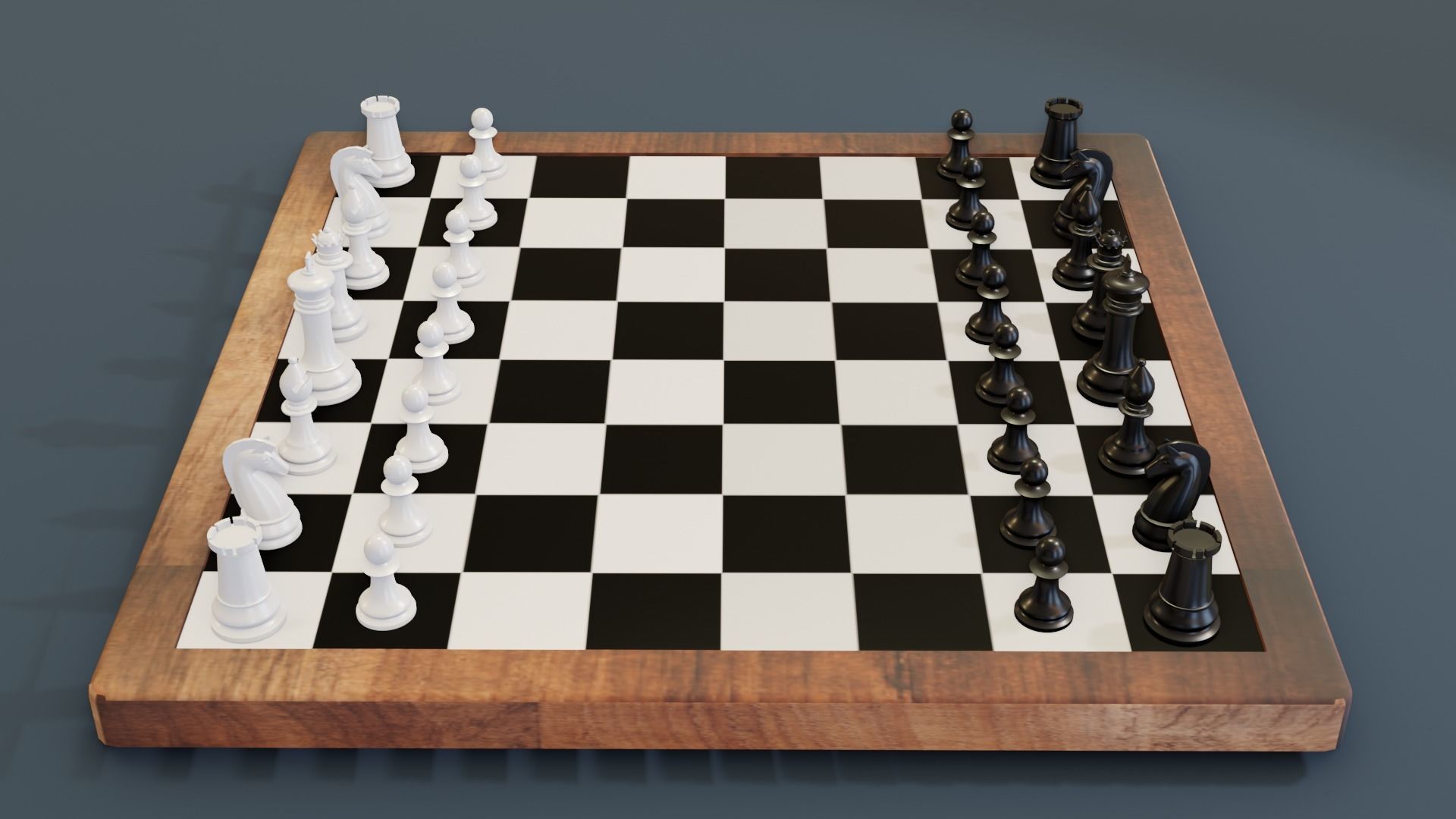 Chess set- 3 different textures Low-poly 3D model_9
