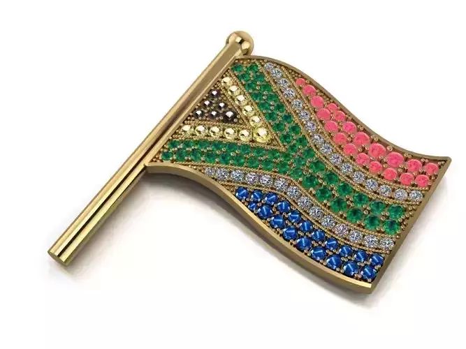 South Africa flag necklace    437