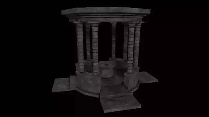 Ancient Rotunda Game Ready Low-poly 3D model