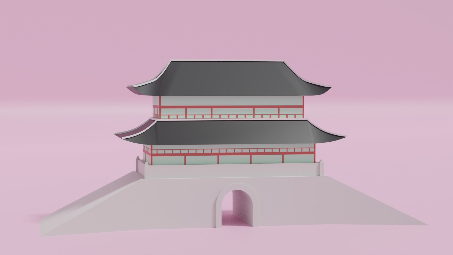 Sungnyemun Namdaemun Gate Low-poly 3D model_8